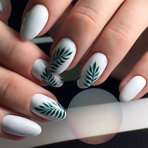 Tropical Leaf Nails