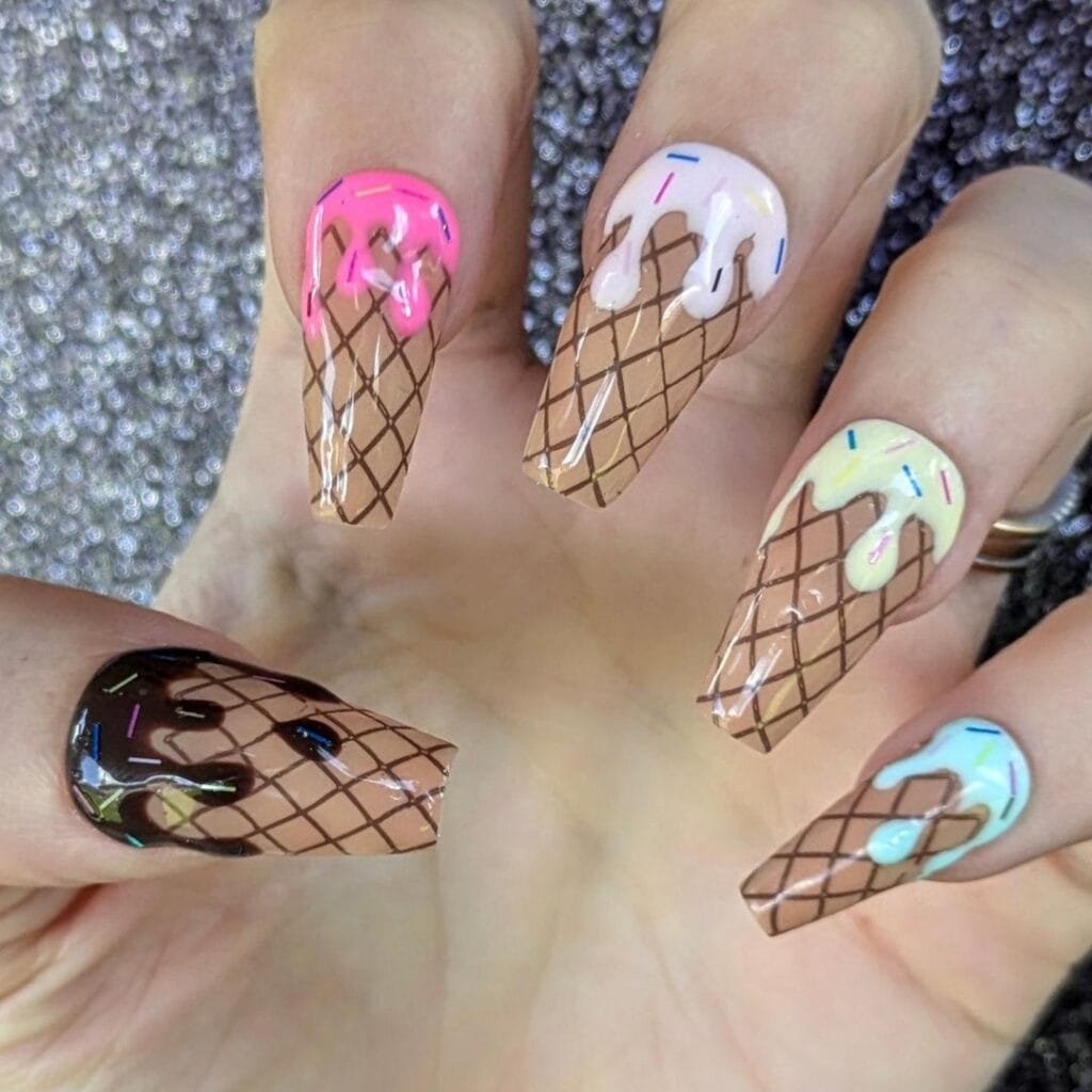Ice Cream Cone Nails