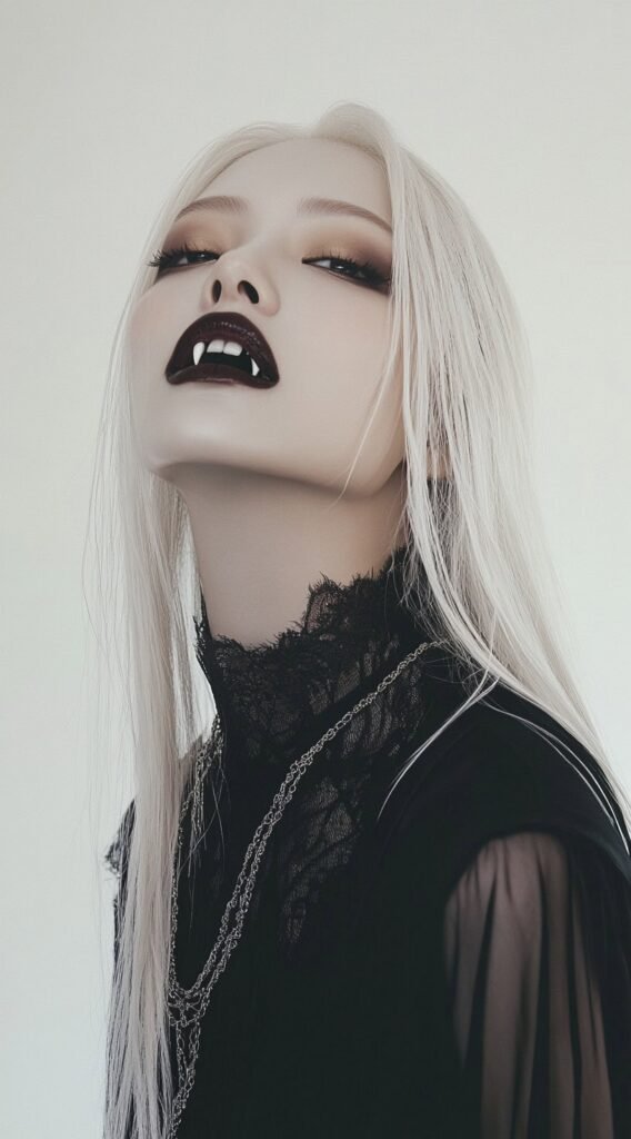 Vampire Queen – Sleek Middle-Parted Hair