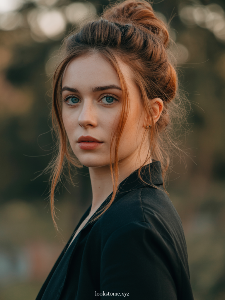 Messy Bun with Loose Strands