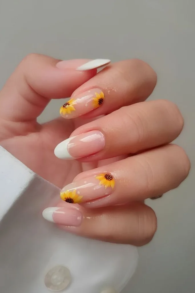 Sunflower Accent Nails