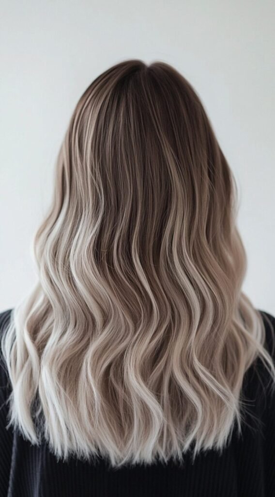 Ash Blonde Balayage with Soft Waves