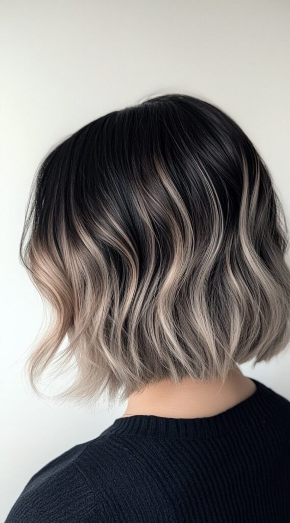 Ash Blonde Bob with Dark Roots