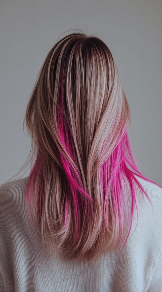 Ashy Blonde + Peekaboo Pink Mix