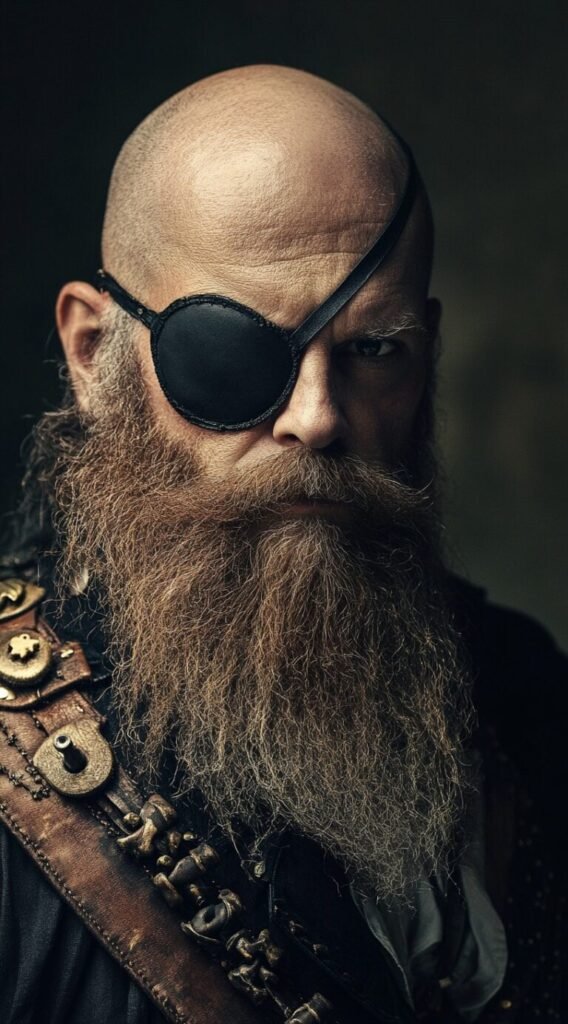 Bald with Beard and an Eyepatch