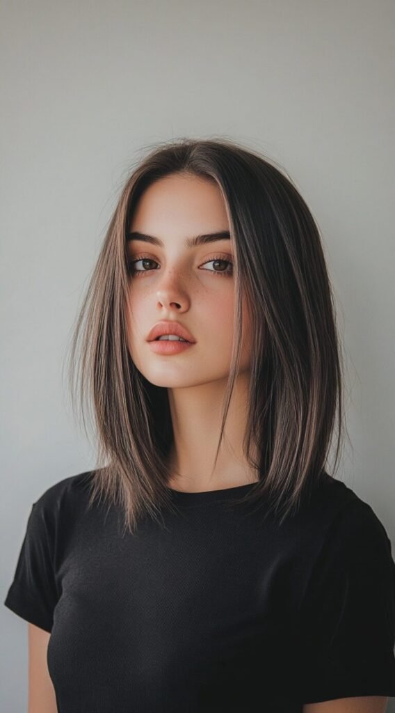 Blunt Lob with Subtle Layers