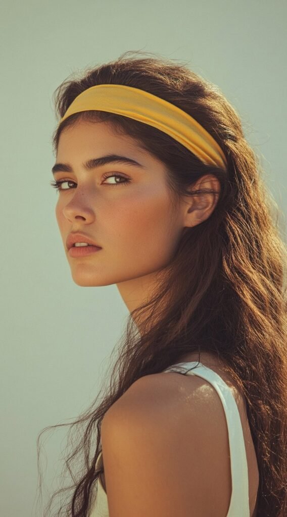 Boho Waves with a Yellow Headband