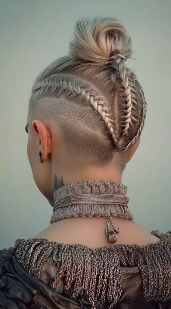 Braided High Bun with Undercut