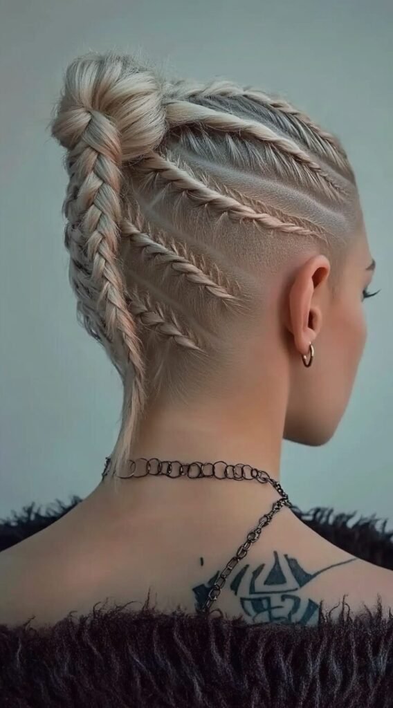 Braided Mohawk Bun