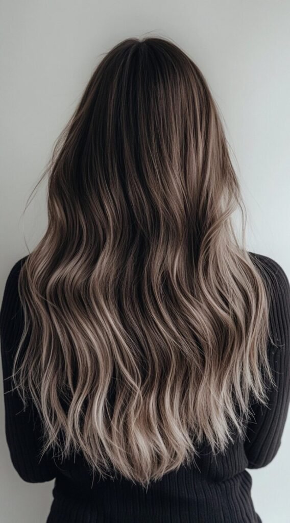 Cool Beige Blonde Balayage on Long Hair
