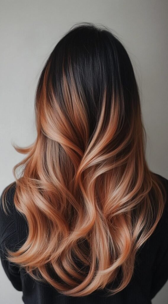 Copper Blonde Balayage with Dark Roots