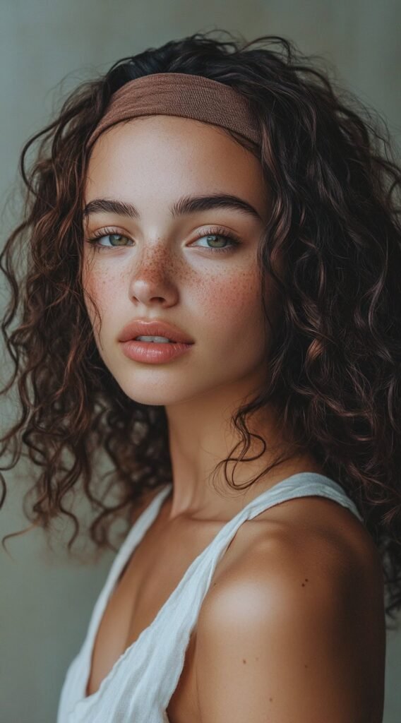 Curly Volume with a Wide Headband