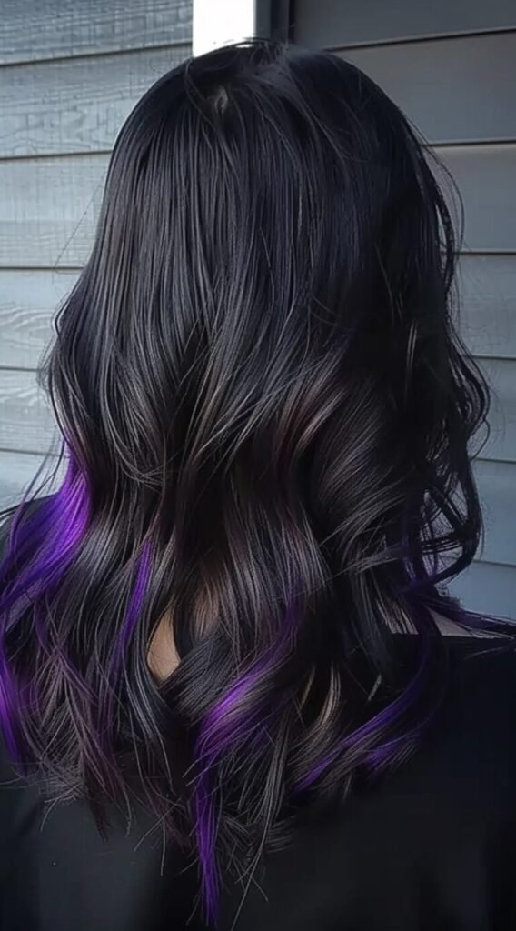Dark Hair with Purple Highlights