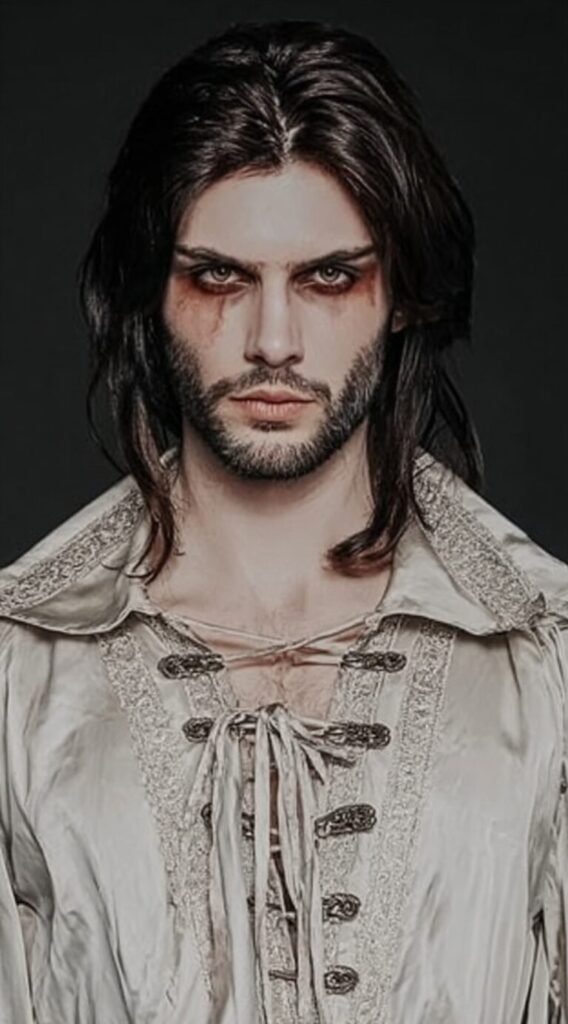 Disheveled Vampire Pirate with Middle-Parted Layers