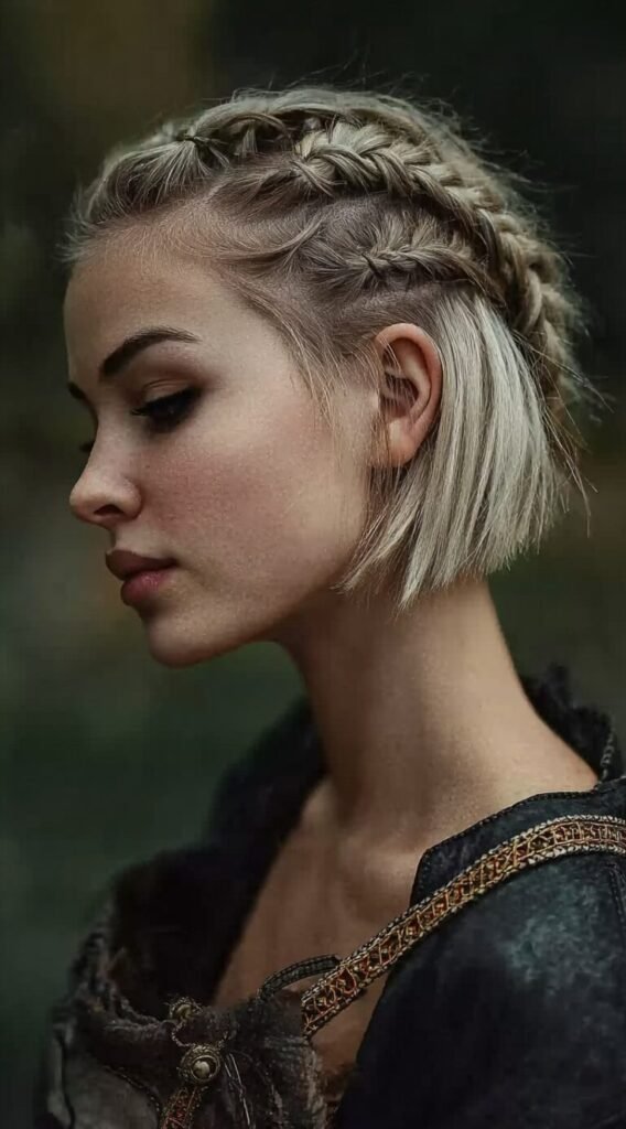 Dutch Braided Crown with Bob Ends