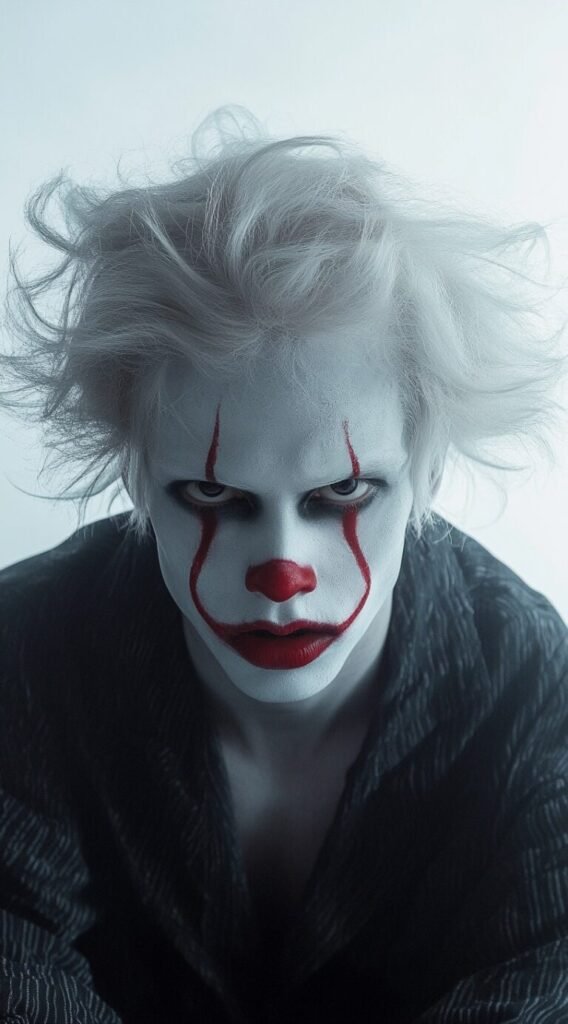 Evil Clown Brightly Colored Hair with Wild Spikes