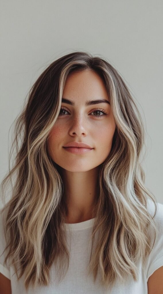 Face-Framing Blonde Balayage on Medium-Length Hair