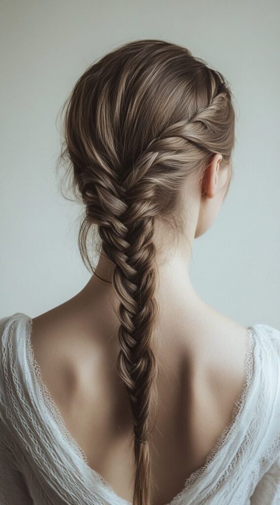 French Braid with Straight Finish