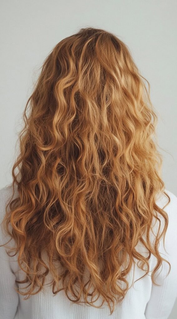 Golden Blonde Highlights with Curls