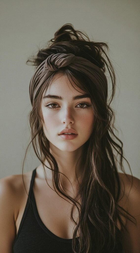 Half-Up, Half-Down with a Knotted Headband