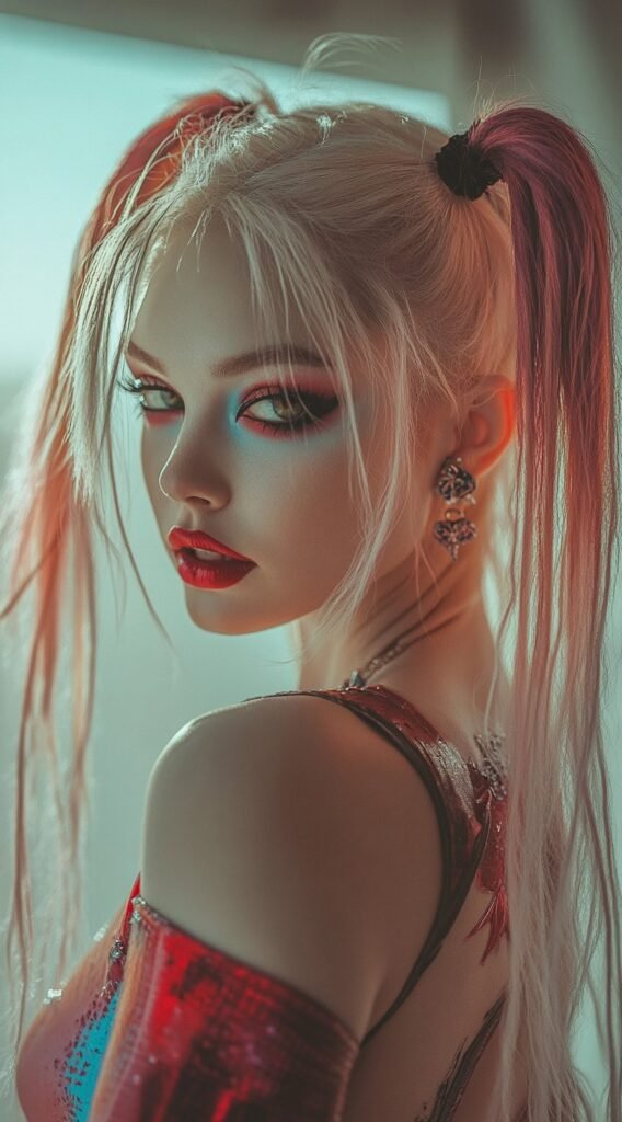 Harley Quinn – Dyed High Pigtails