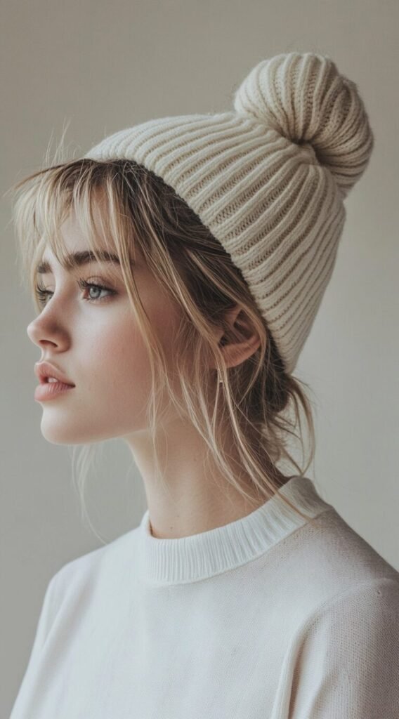 High Bun Hidden Under a Beanie