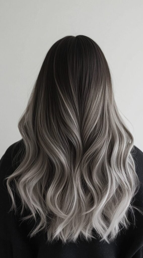 Icy Ombre Balayage with Waves
