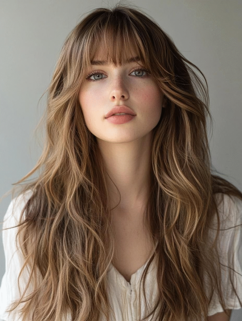 Pastel Tones with Swooping Bangs