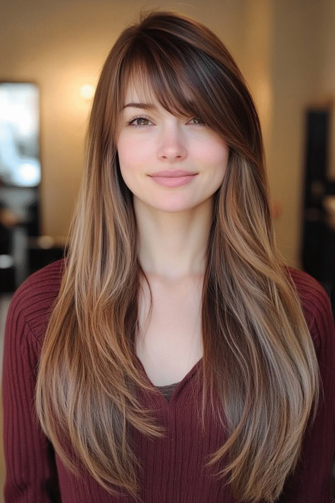 Side-Parted Long Hair