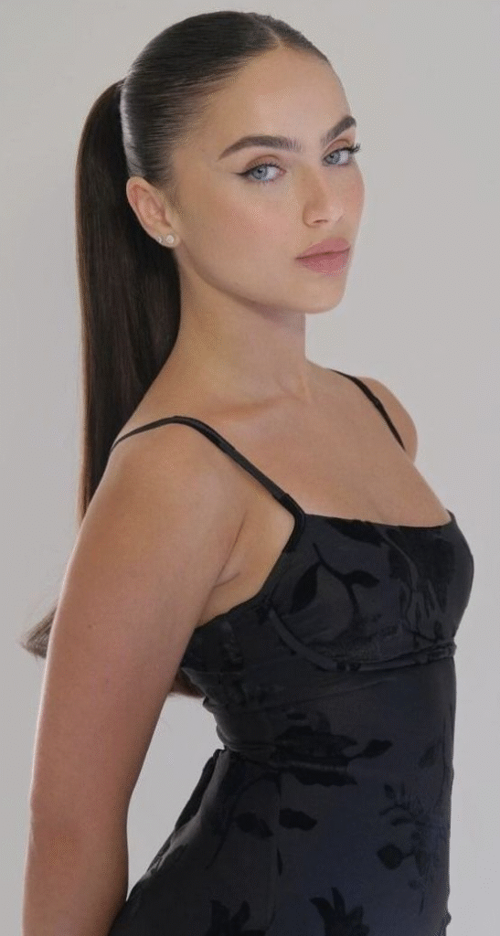 High Ponytail with Middle Part