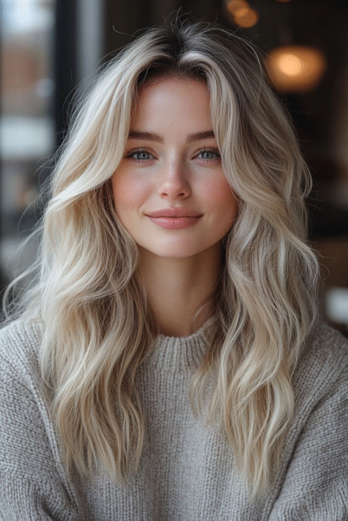 Icy Blonde Waves with Ash Undertones