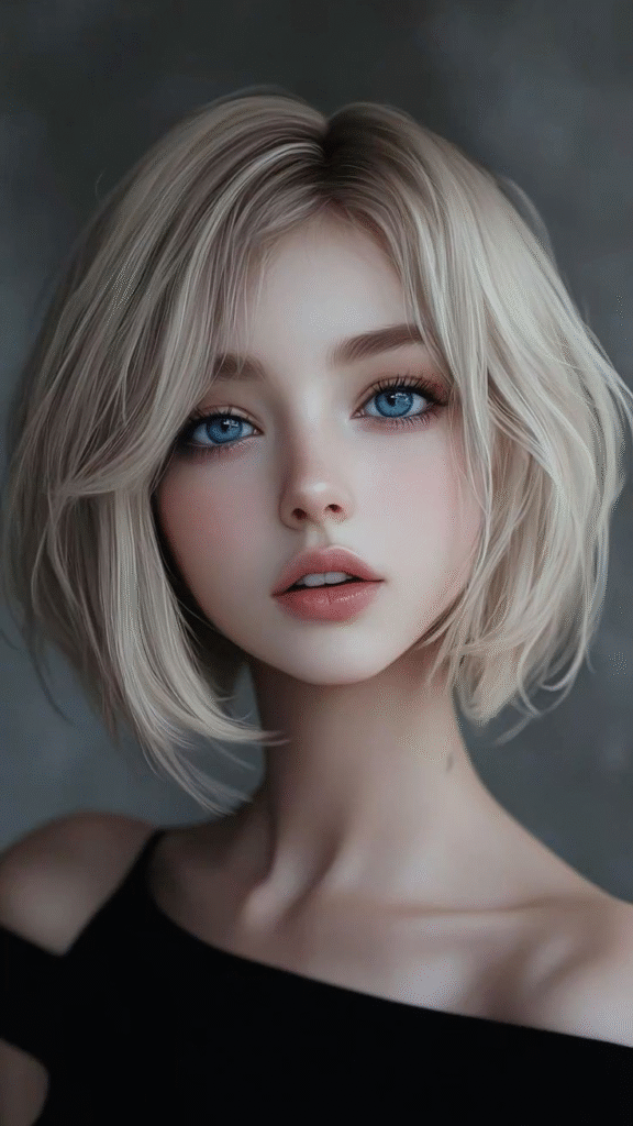 Icy Blonde Crop with Tapered Nape