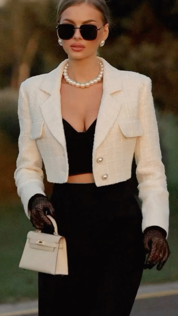 Tailored White Tweed Set