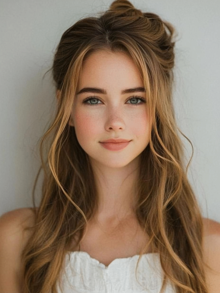 Half-Up, Half-Down Messy Style
