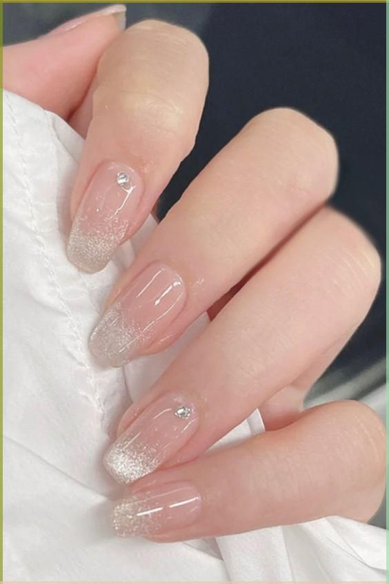 Milky White Nails with Natural Shine