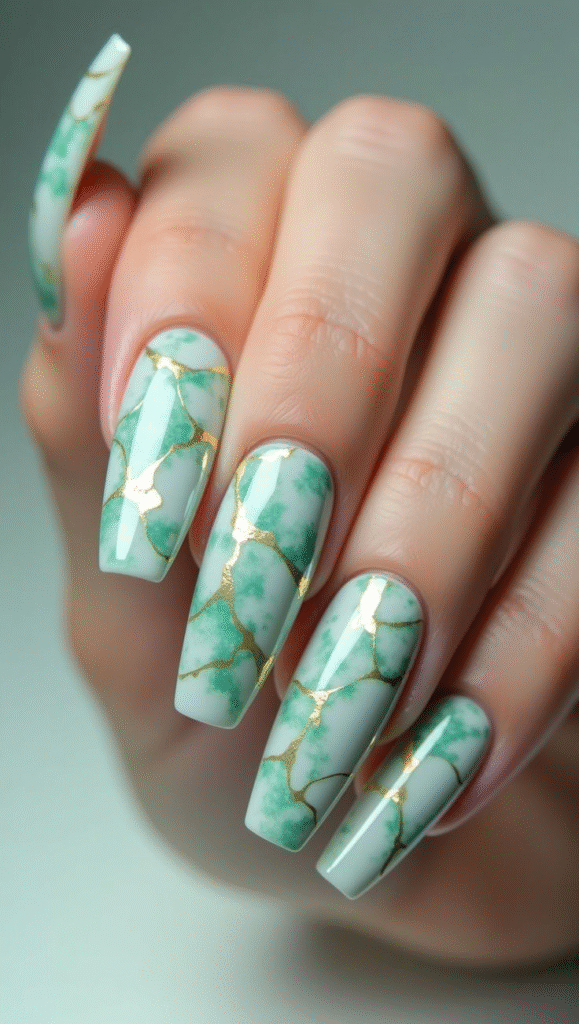 Seafoam Green Nails