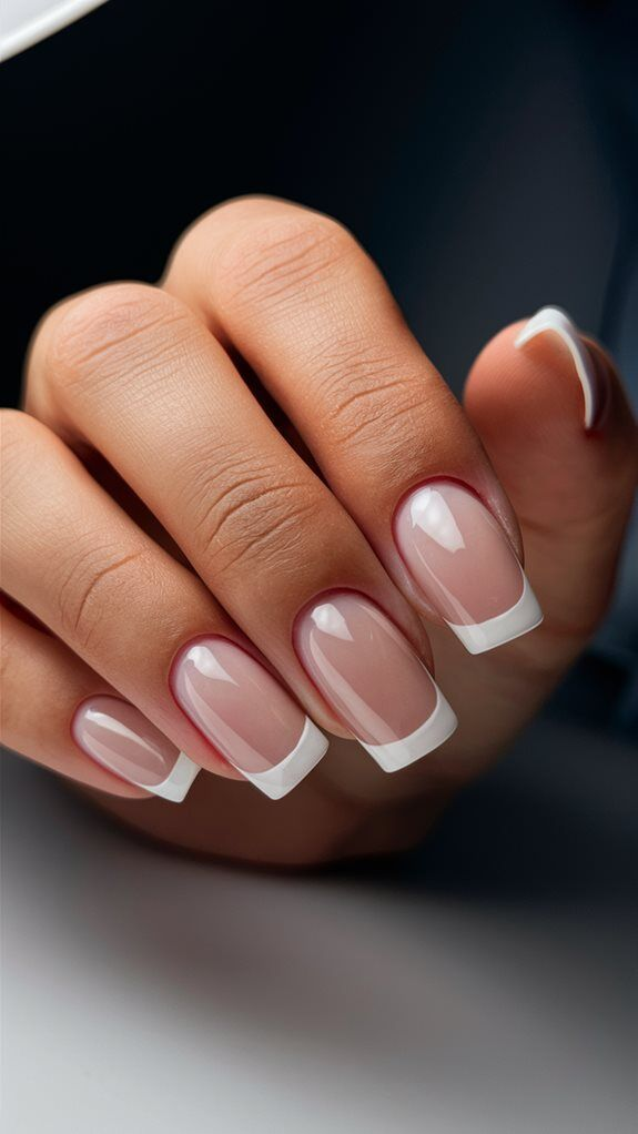 Short Square Nails with Glossy Top