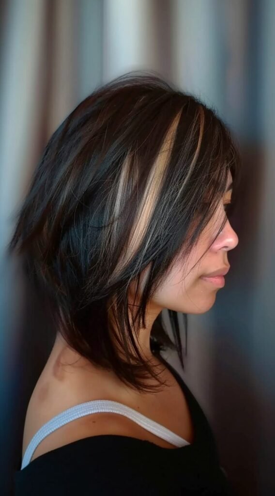 Layered Bob with Blonde Highlights