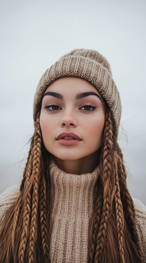 Protective Long Braids with Beanie