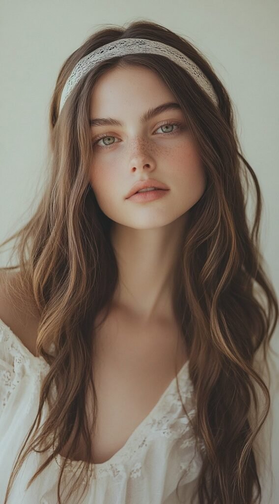 Loose Waves with a Lace Headband