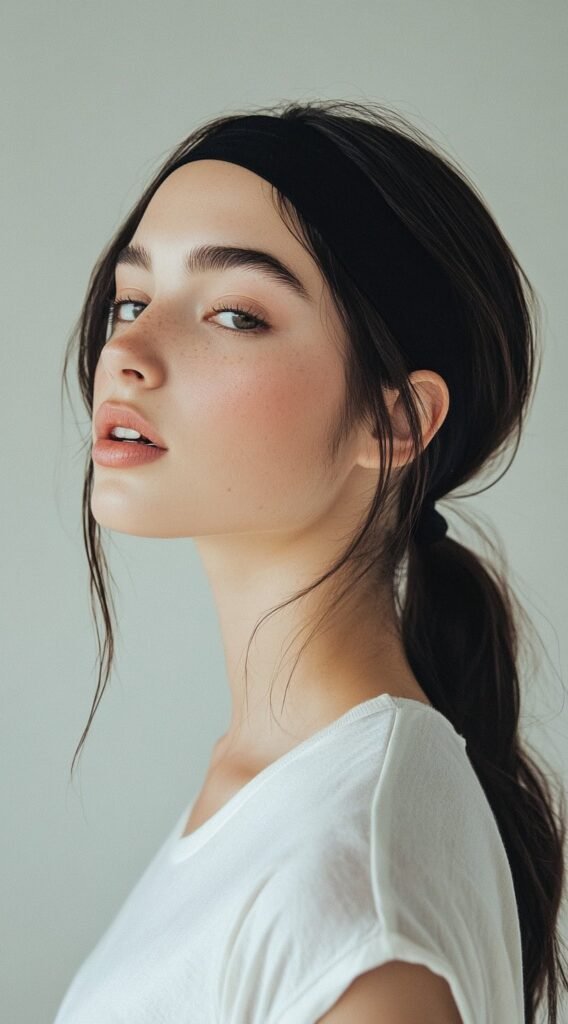 Low Ponytail with a Casual Headband