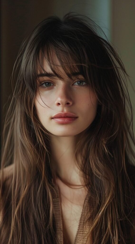Messy Layers with Curtain Bangs
