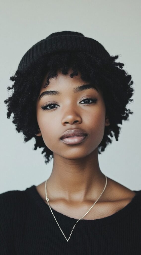 Wavy Bob with a Beanie
