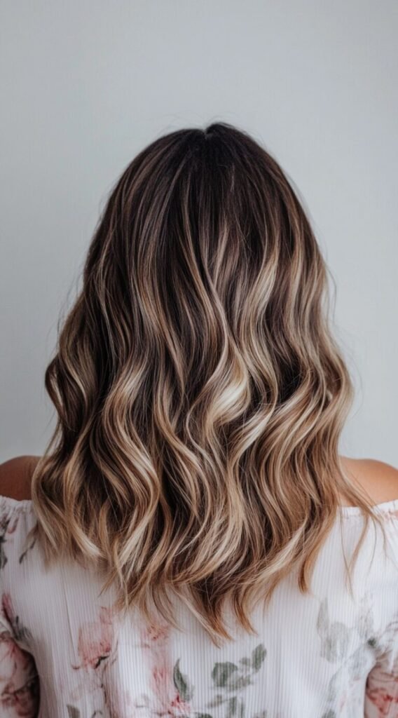Natural Waves with Blonde Highlights