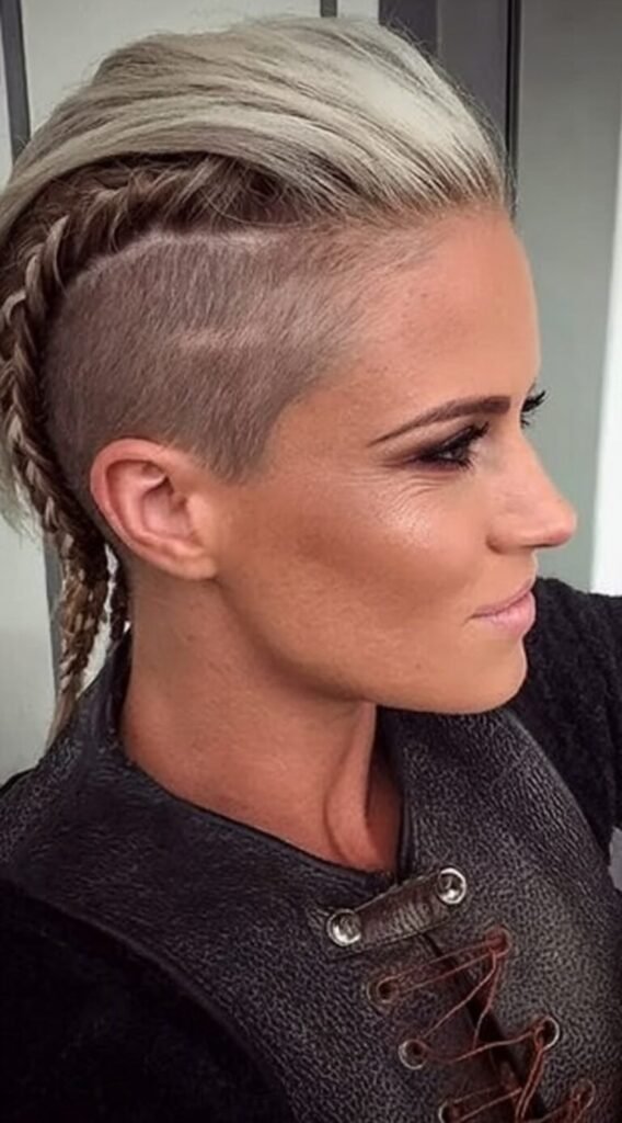  Braided Mohawk with Curly Ends