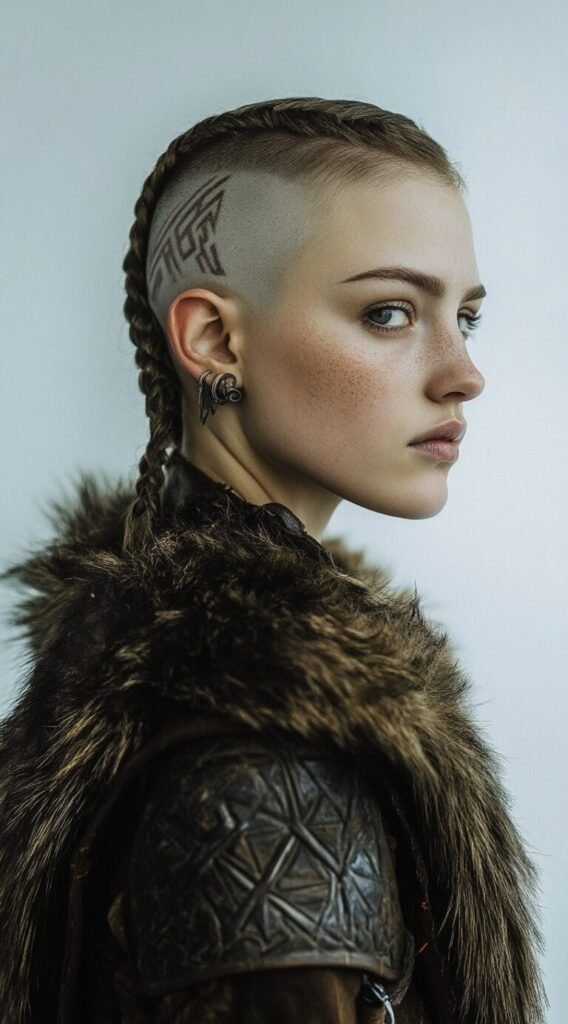 Shaved Sides with Short Braid