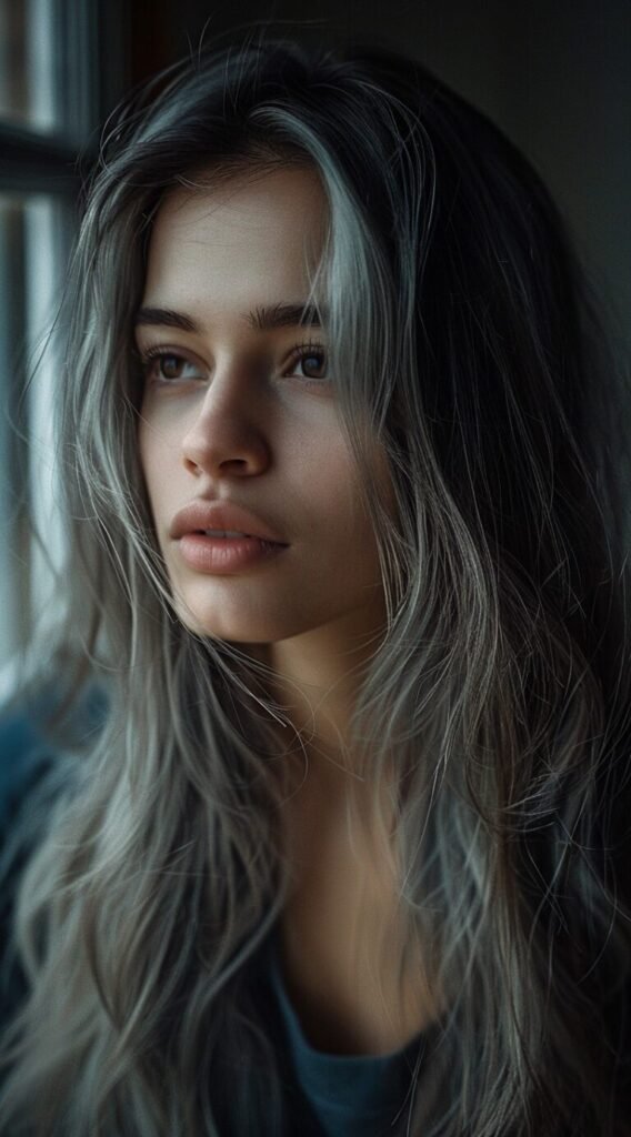 Silver Toned Layered Hair