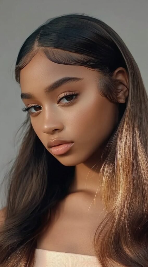 Sleek and Straight with Baby Hair