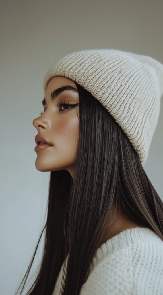 Straight Hair with Center Part