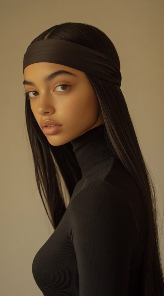 Sleek Straight Hair with a Simple Headband